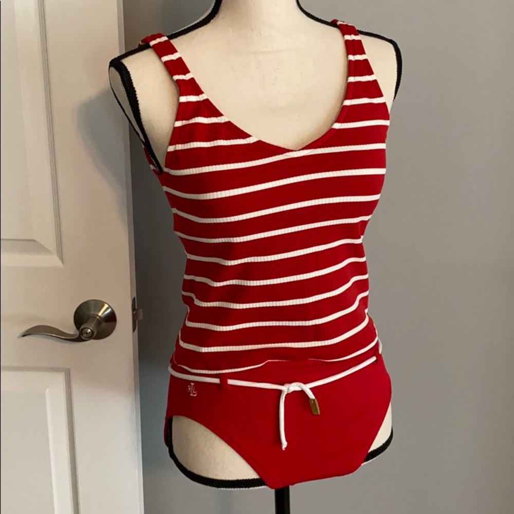 Lauren, by Ralph Lauren tankini, red, size 8